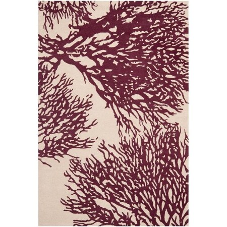 Safavieh 8 x 10 ft. Bella Hand Tufted Large Rectangle Area RugBeige & Purple BEL115A-8